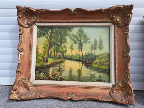 Huile sur panneau signe w alderse baes, Antiek en Kunst, Kunst | Schilderijen | Klassiek, Ophalen of Verzenden