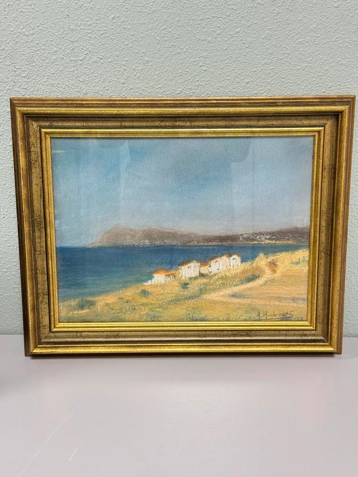 A. Huybregts 1996 vintage Schilderij kustlandschap kust art, Antiek en Kunst, Kunst | Schilderijen | Klassiek, Ophalen of Verzenden