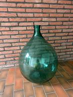 Grote groene glazen vaas Dame jeanne 63 cm hoog, Ophalen, 50 tot 75 cm, Groen, Glas