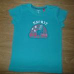 Esprit turquoise tshirt met print (116), Kinderen en Baby's, Kinderkleding | Maat 116, Meisje, Ophalen of Verzenden, Esprit, Zo goed als nieuw