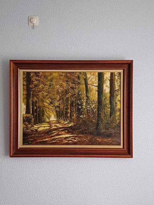 Mooi schilderij  in perfecte staat op doek DRINGEND WEG, Antiek en Kunst, Kunst | Schilderijen | Klassiek, Ophalen