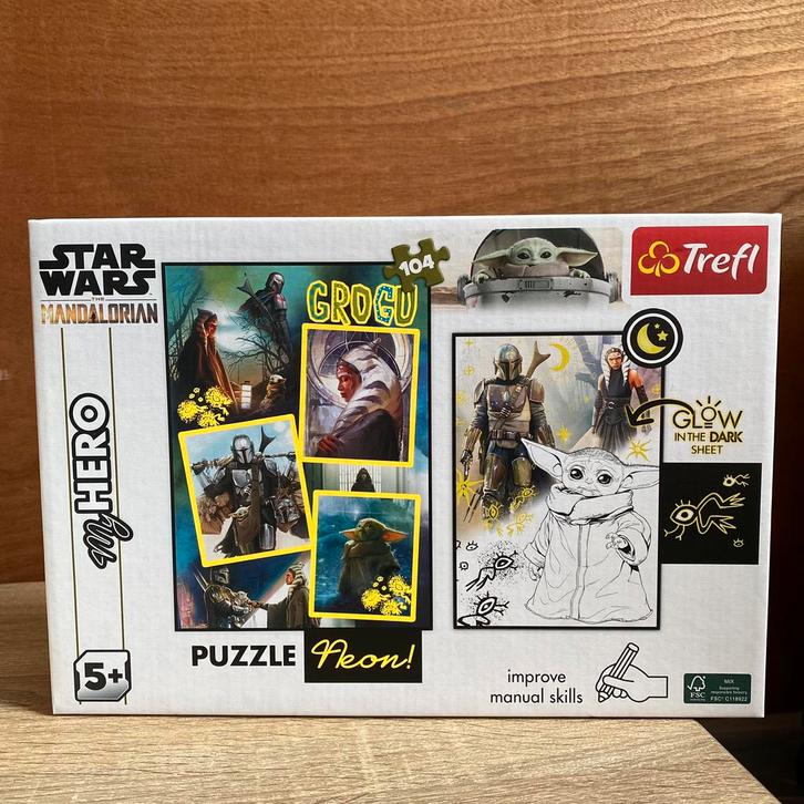 Star Wars The Mandalorian Trefl puzzel, Hobby en Vrije tijd, Denksport en Puzzels, Nieuw, Legpuzzel, Minder dan 500 stukjes, Ophalen of Verzenden