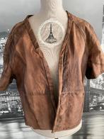 Vest bruin leer leder korte mouw 42/44, Envoi, Comme neuf, Taille 42/44 (L), Brun