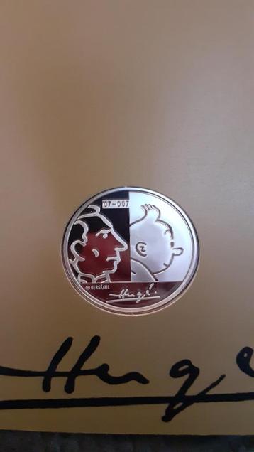 Pièce en argent Hergé, commémorative.  beschikbaar voor biedingen