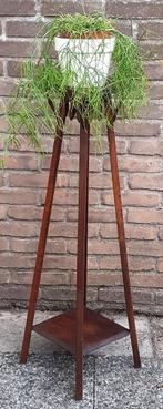 Vintage Plantentafel - Piëdestal, Bijzettafel - Eikenhout, Maison & Meubles, Accessoires pour la Maison | Colonnes & Piliers, Enlèvement