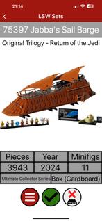 Lego star wars 75397 jabba’s sail barge, Kinderen en Baby's, Ophalen of Verzenden, Zo goed als nieuw, Lego