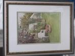 Aquarel tuin, Antiek en Kunst, Ophalen
