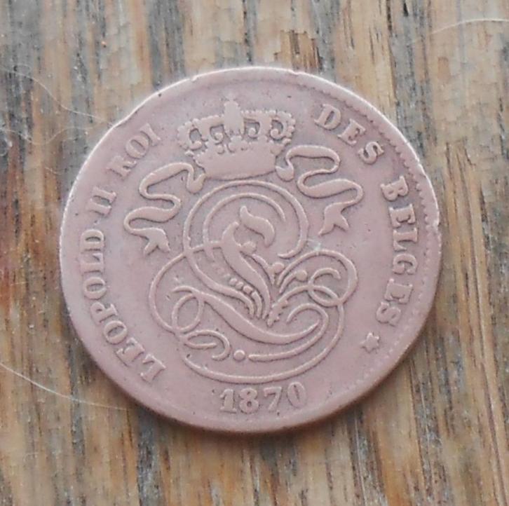 Munteenheid - 2 cent Léopold II 1870 - Franse versie, Postzegels en Munten, Munten | België, Losse munt, Overig, Ophalen of Verzenden