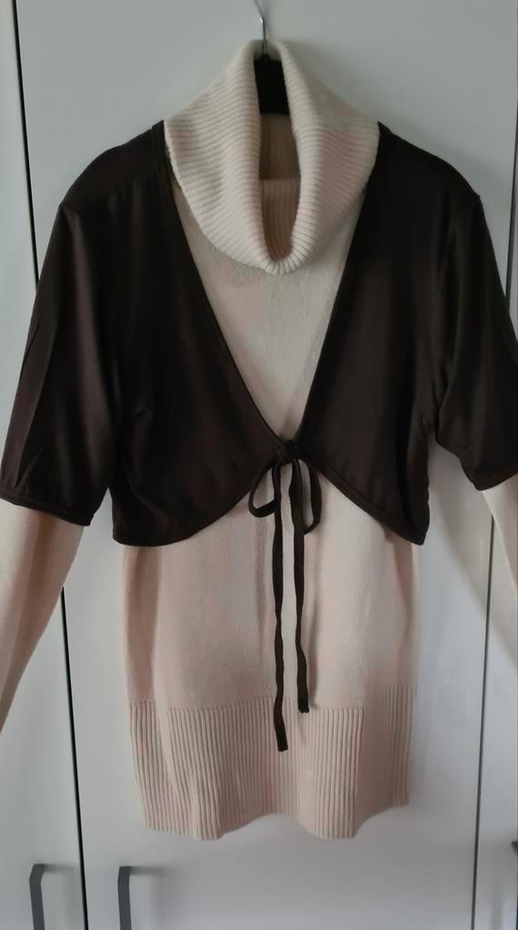 Zachte, warme beige sous-pull, S, met bijpassend bolerootje, Kleding | Dames, Truien en Vesten, Zo goed als nieuw, Maat 36 (S)