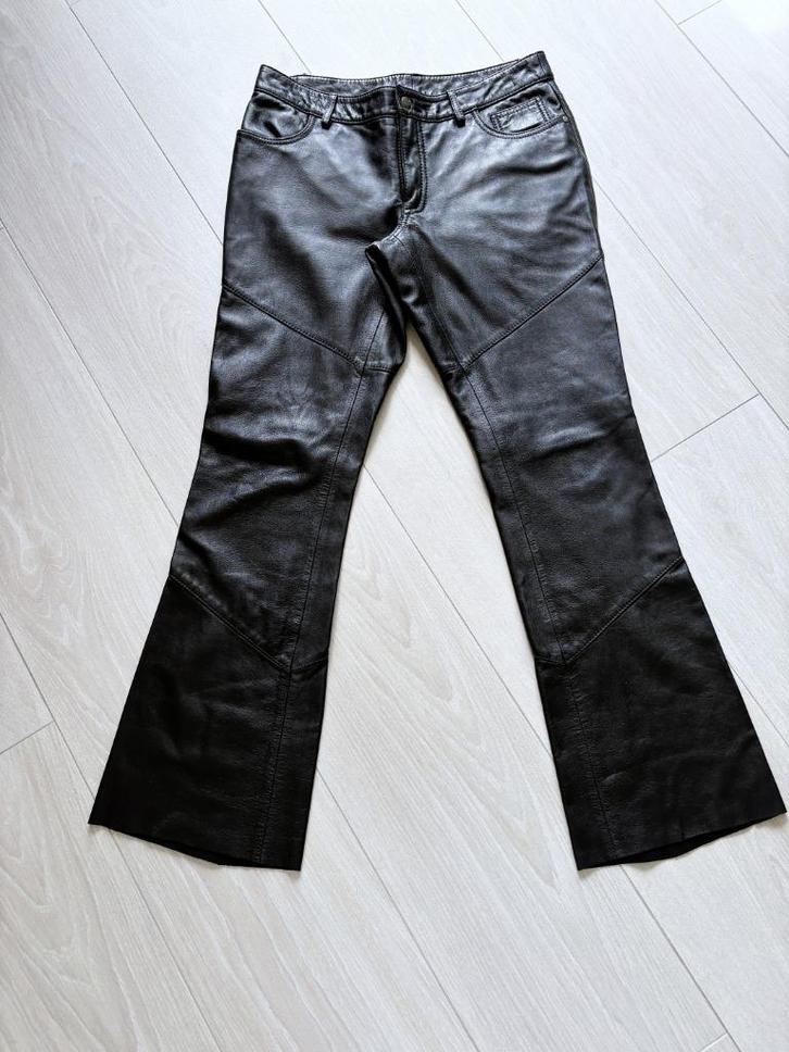 Harley-Davidson Biker Broek – Echt Leer, Flared Fit, Motoren, Kleding | Motorkleding, Broek | leer, Dames, Tweedehands, Verzenden