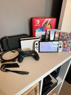 Nintendo Switch OLED + toebehoren, Games en Spelcomputers, Met 2 controllers, Ophalen of Verzenden, Zo goed als nieuw, Met games