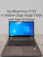 Parfait état : HP ZBook Fury 17 G7 i7-10850H 32 Go 512 Go T1, Comme neuf, 512 GB, Azerty, I7-10850H