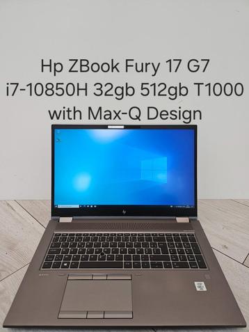 Nieuwstaat: Hp ZBook Fury 17 G7 i7-10850H 32gb 512gb t1000