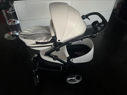 dubbele buggy - kinderwagen Wit - Mima, Kinderen en Baby's, Kinderwagens en Combinaties, Zo goed als nieuw, Kinderwagen, Ophalen