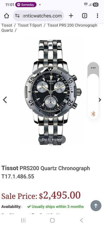 tissot chronographes quartz sport beschikbaar voor biedingen