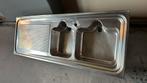 Vintage dubbele Wasbak in RVS, Huis en Inrichting, Ophalen, Gebruikt