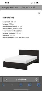 Nieuw IKEA tweepersoonsbed 140x200, Nieuw, 140 cm, Hout, Zwart