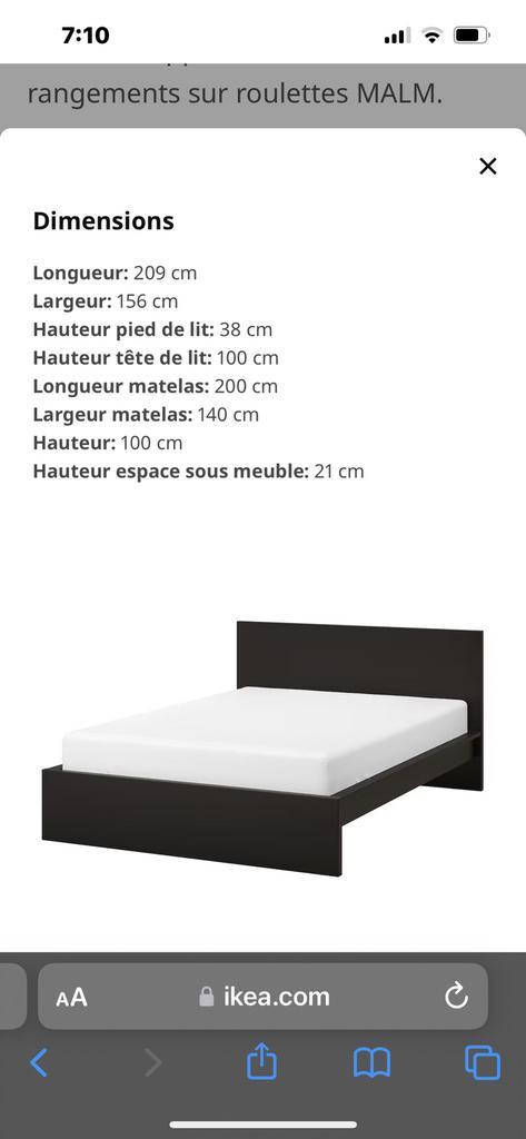 Nieuw IKEA tweepersoonsbed 140x200, Huis en Inrichting, Slaapkamer | Bedden, Nieuw, Tweepersoons, 140 cm, 200 cm, Hout, Zwart