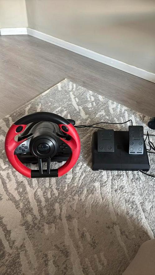Stuurwiel met pedalen, Games en Spelcomputers, Spelcomputers | Sony Consoles | Accessoires, Zo goed als nieuw, PlayStation 3, Stuur of Pedalen