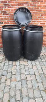zwarte Mauser 200 liter vaten met deksel wateropvang, Tuin en Terras, Ophalen, Kunststof, 150 liter of meer, 2920 kalmthout