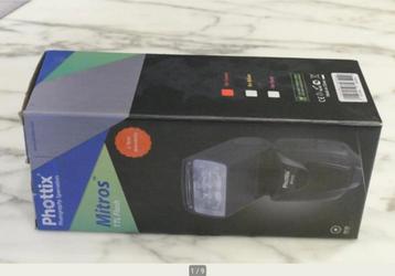 Flash Phottix Mitros TTL pour Canon dans sa boîte, Enlèvement ou Envoi, Comme neuf, Canon, Inclinable