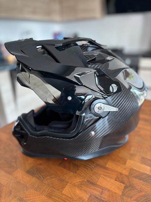 Casque scorpion adv 9000 carbonne, Motoren, Kleding | Motorhelmen, Heren, Offroadhelm, L, Overige merken, Tweedehands, Ophalen