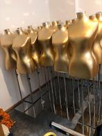 gouden paspoppen bustes etalagepoppen torso op standaard, Ophalen of Verzenden