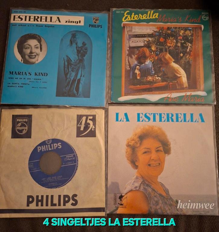 4 SINGELTJES LA ESTERELLA, Cd's en Dvd's, Vinyl | Nederlandstalig, Gebruikt, Levenslied of Smartlap, 10 inch, Ophalen of Verzenden
