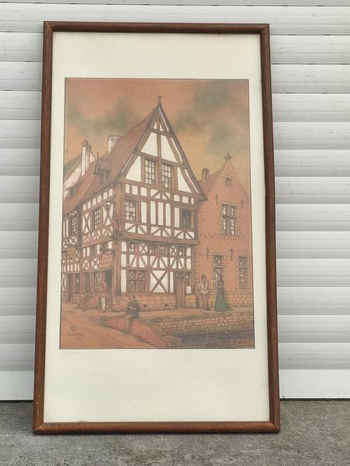 lithographie signe paul collet, Antiek en Kunst, Kunst | Litho's en Zeefdrukken, Ophalen of Verzenden