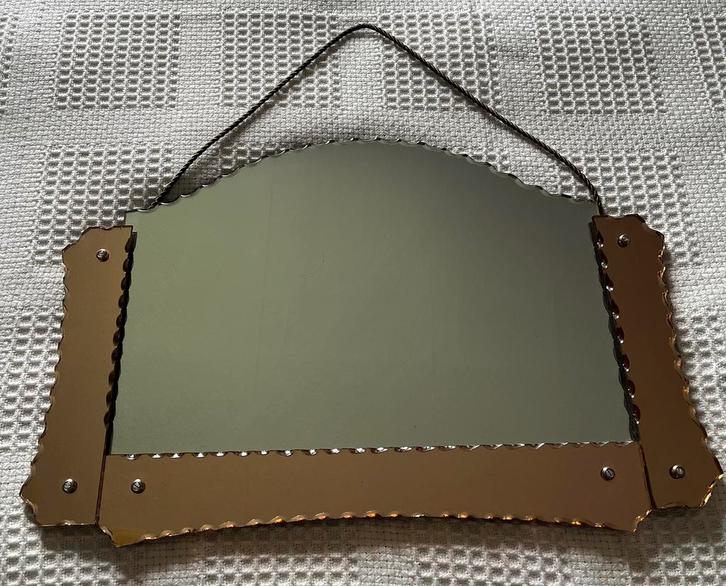 Vintage spiegel uit de jaren 50, Antiek en Kunst, Antiek | Spiegels, 50 tot 100 cm, Minder dan 100 cm, Rechthoekig, Ophalen