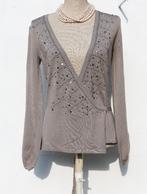 Mooie grijze omslagdoek met pailletten 38/40, Kleding | Dames, Truien en Vesten, Ophalen of Verzenden, Nieuw, Maat 38/40 (M), Grijs