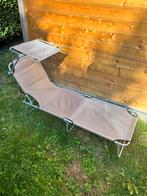 Transat / chaise longue pliable en aluminium, Tuin en Terras, Ophalen, Zo goed als nieuw, Aluminium, Verrijdbaar