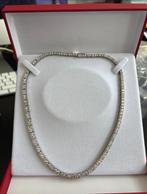Halsketting met diamanten, Handtassen en Accessoires, Kettingen, Ophalen of Verzenden, Zo goed als nieuw, Wit, Goud