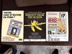 Tintin- Hergé Lot de 3 Affiches TTBE, Comme neuf, Enlèvement ou Envoi, Hergé