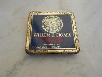 ancienne boite à cigare en métal tôle Willem II Sigretto, Collections, Enlèvement ou Envoi, Utilisé, Autre