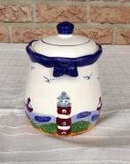 Vintage keramische voorraadpot zeedecor ¾ l, Keramiek, Overige typen, Ophalen of Verzenden, Zo goed als nieuw