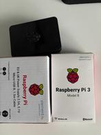 Raspberry pi 3B 1GB RAM met voedingskabel en extra behuizing, Ophalen of Verzenden