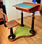 Bureau & siège d’écolier vintage schoolbureau & stoel, Ophalen