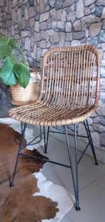 Industriële bamboo/rieten stoel, Huis en Inrichting, Stoelen, Ophalen, Overige kleuren, Zo goed als nieuw, Vier