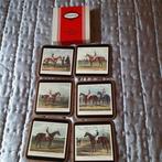 SET 6 GLASONDERZETTERS PAARDEN VINTAGE *PIMPERNEL*NEW, Huis en Inrichting, Ophalen, Overige materialen, Overige typen, Nieuw