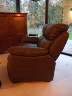 Leder tweezit, Huis en Inrichting, Fauteuils, Ophalen, Zo goed als nieuw