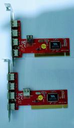 2 PCI-insteekkaarten voor USB-apparaten, Informatique & Logiciels, Lecteurs de carte mémoire, VIA, Utilisé, Enlèvement ou Envoi