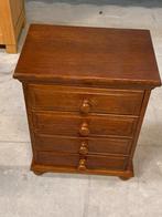 Eiken klein kastje met vier lades., 3 of 4 laden, Ophalen, Gebruikt, Eikenhout