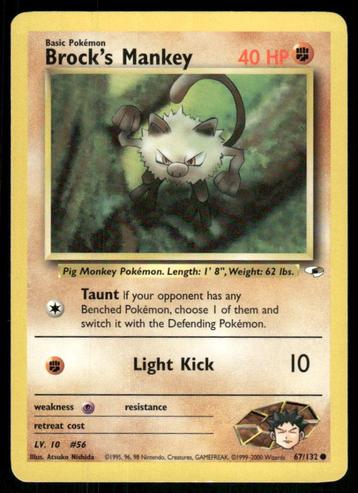 Brock's Mankey 67/132 - Gym Heroes (EX) beschikbaar voor biedingen