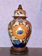 Prachtige oude keramiek dekselvaas- 40cm (Gouda) Uit Holland, Antiek en Kunst, Ophalen