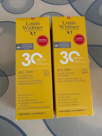2 nieuwe zonnecrème spf 30 Louis widmer  beschikbaar voor biedingen