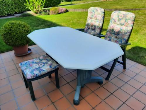 tuinset hartmann 9 delig, Tuin en Terras, Tuinsets en Loungesets, Zo goed als nieuw, Tuinset, Kunststof, Bank, Eettafel, Hocker
