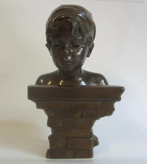 Authentieke art nouveau brons van Emmanuel Villanis, buste, Antiek en Kunst, Kunst | Beelden en Houtsnijwerken, Verzenden