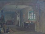 Piet Lippens (1890-1981): Atelier schilder (O/D, 86 x 57 cm), Ophalen of Verzenden