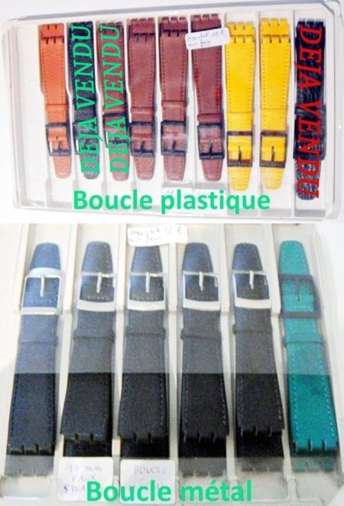 Bracelet en cuir (imitation) de 17 mm pour montre Swatch, Bijoux, Sacs & Beauté, Bracelets, Neuf, Autres matériaux, Autres couleurs